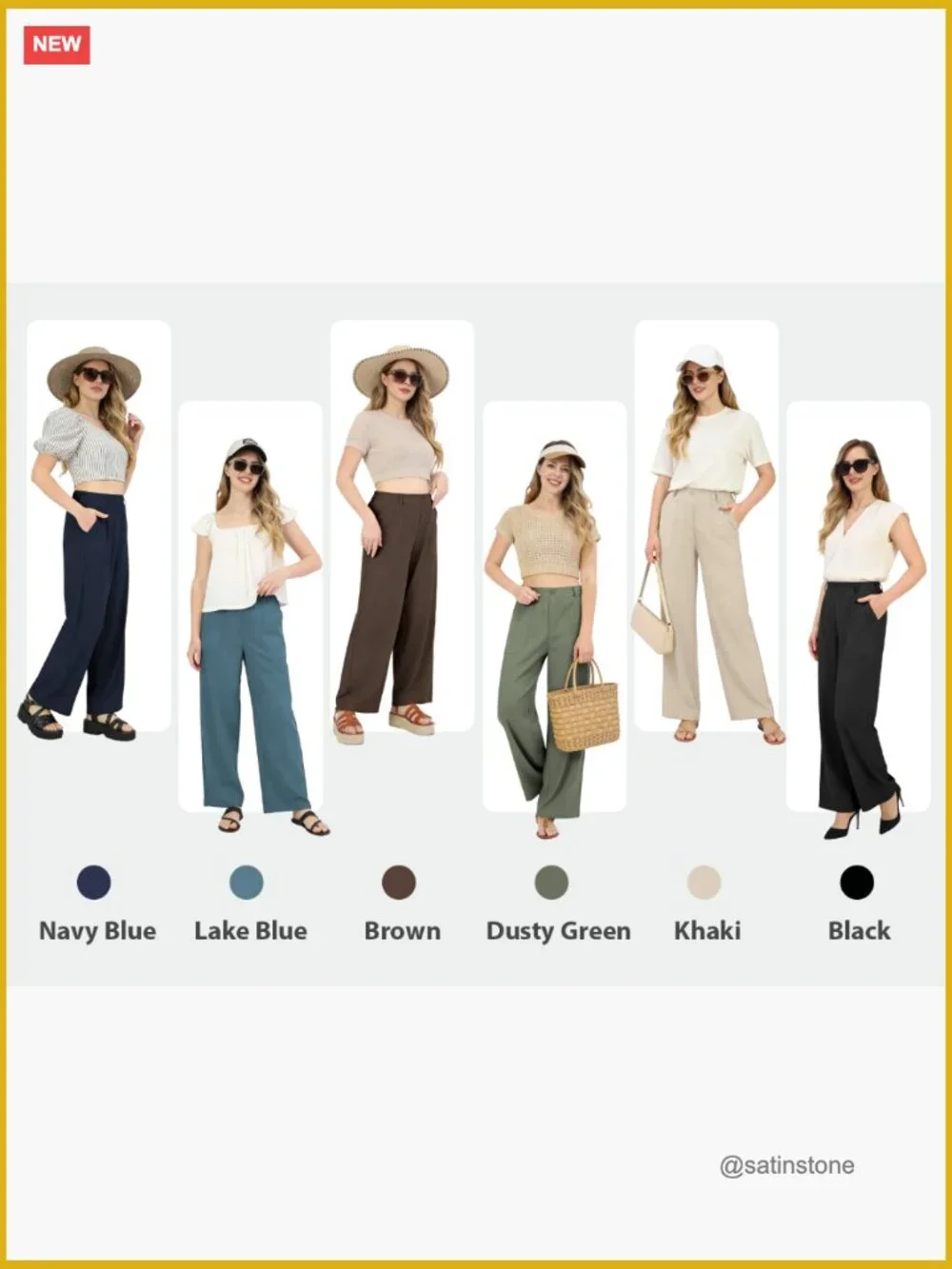 High Waisted Wide Leg Linen Cotton Blend Pants Pull On - Picture 7 of 7